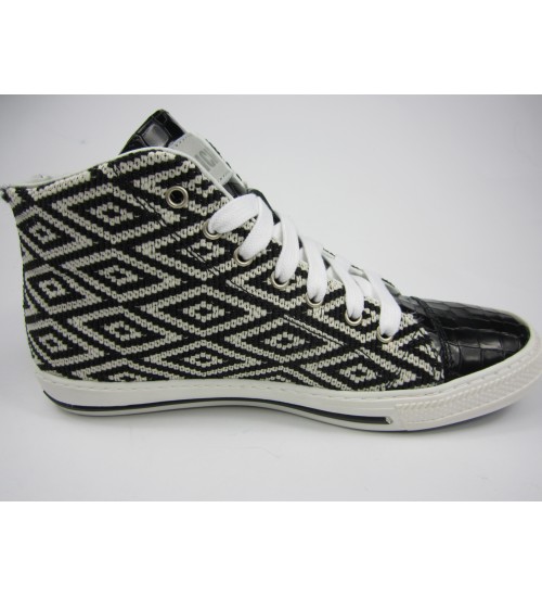 Deluxe handmade sneakers black&withe and coco leather 